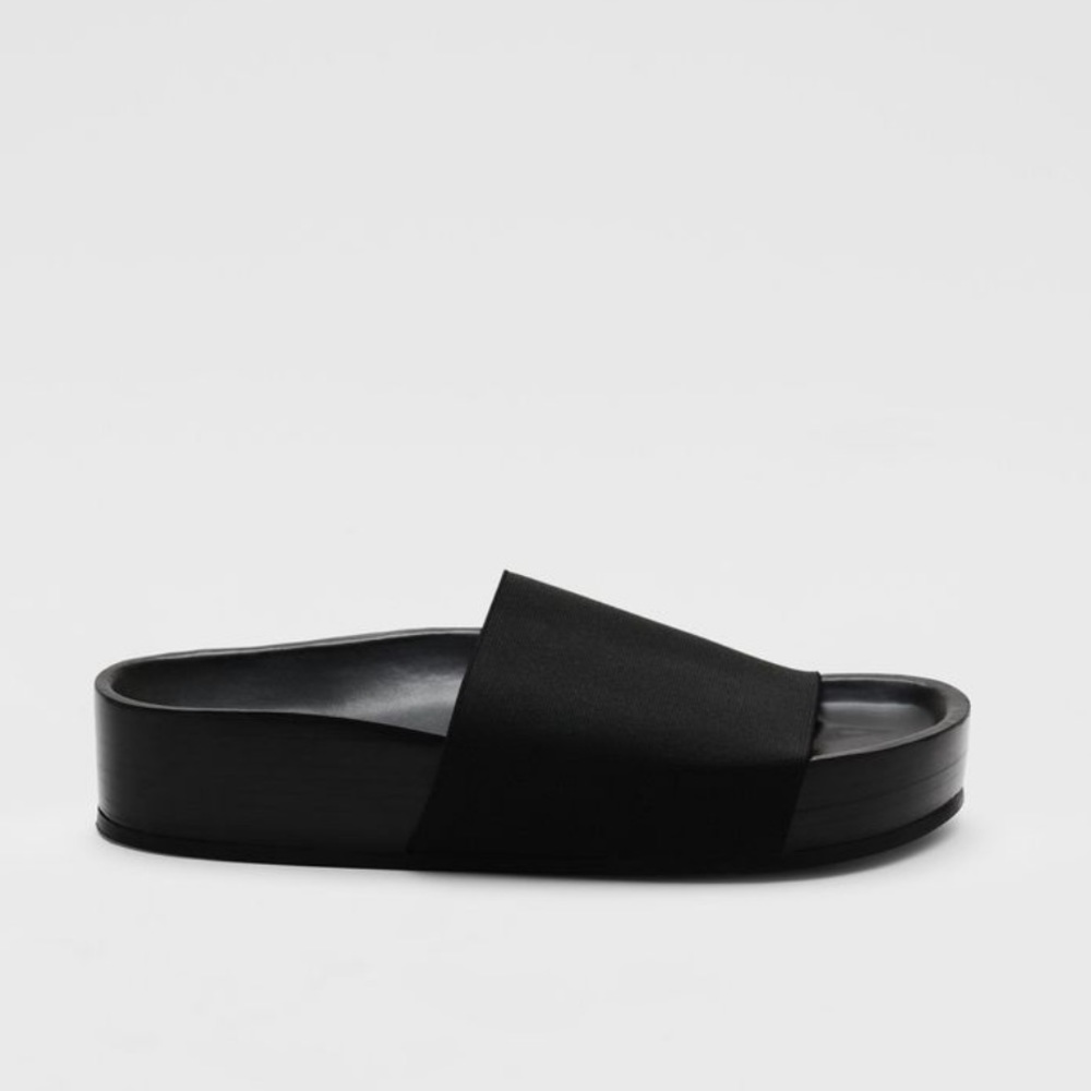 CO - Black Elastic Slide Sandals